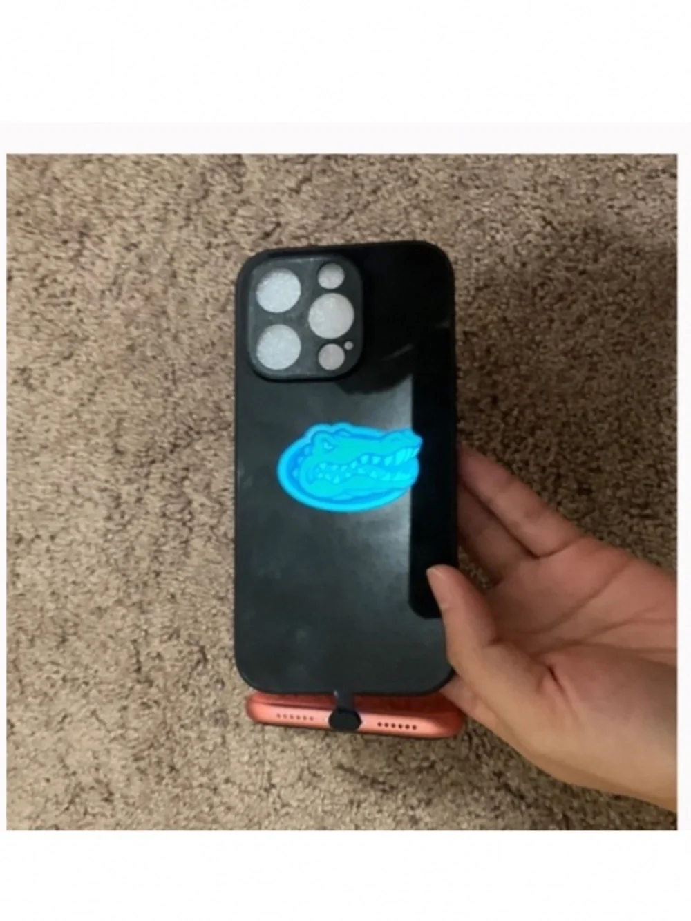 4 items.iPhone 14pro LED light up case, Call Flash Phone Case